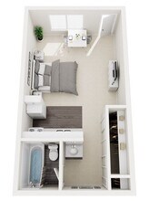 Studio, One Bath, Utilities 122 floor plan